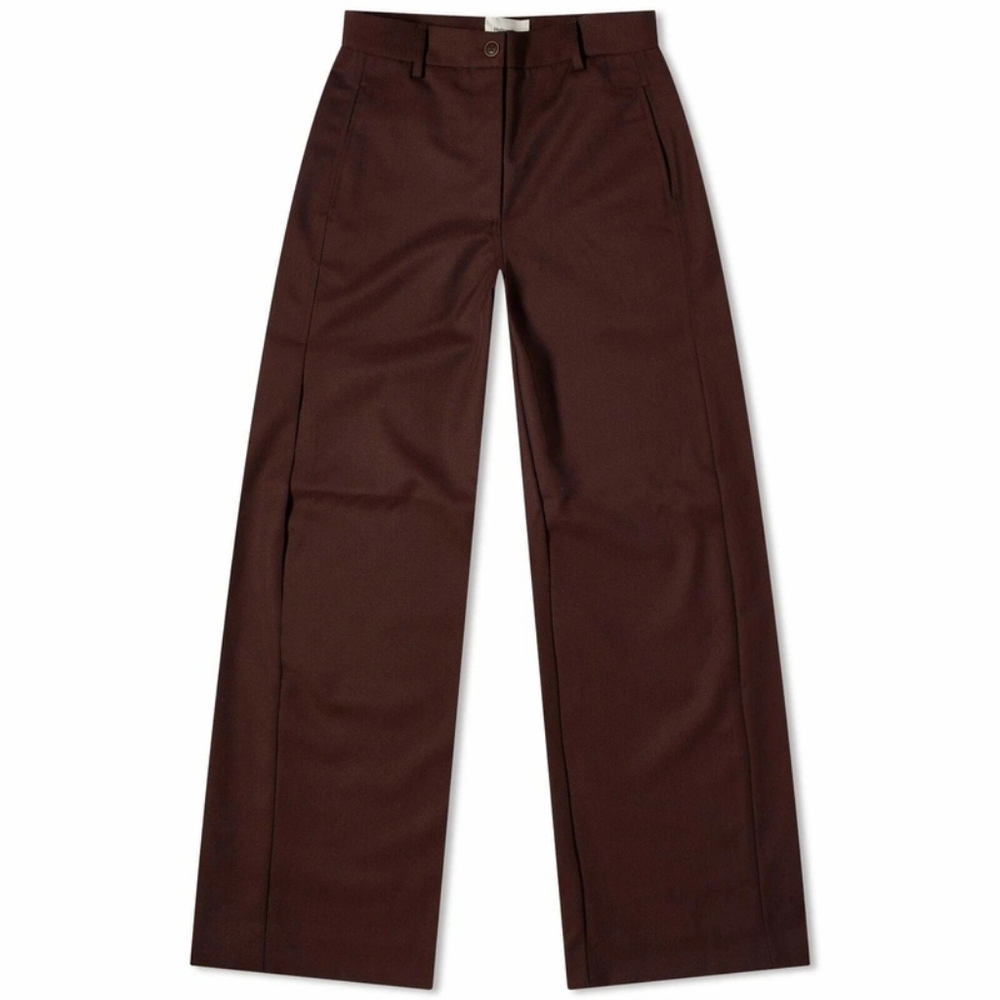 NWT Holzweiler Women's Vidda Wool Trousers in Burgundy Red Size Large‎